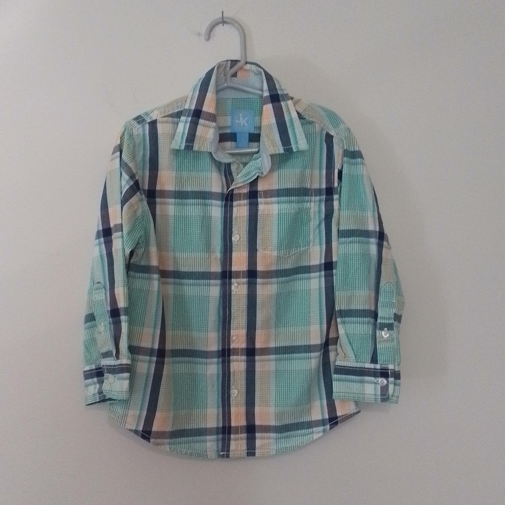 JK boy's size 4 plaid long sleeve shirt